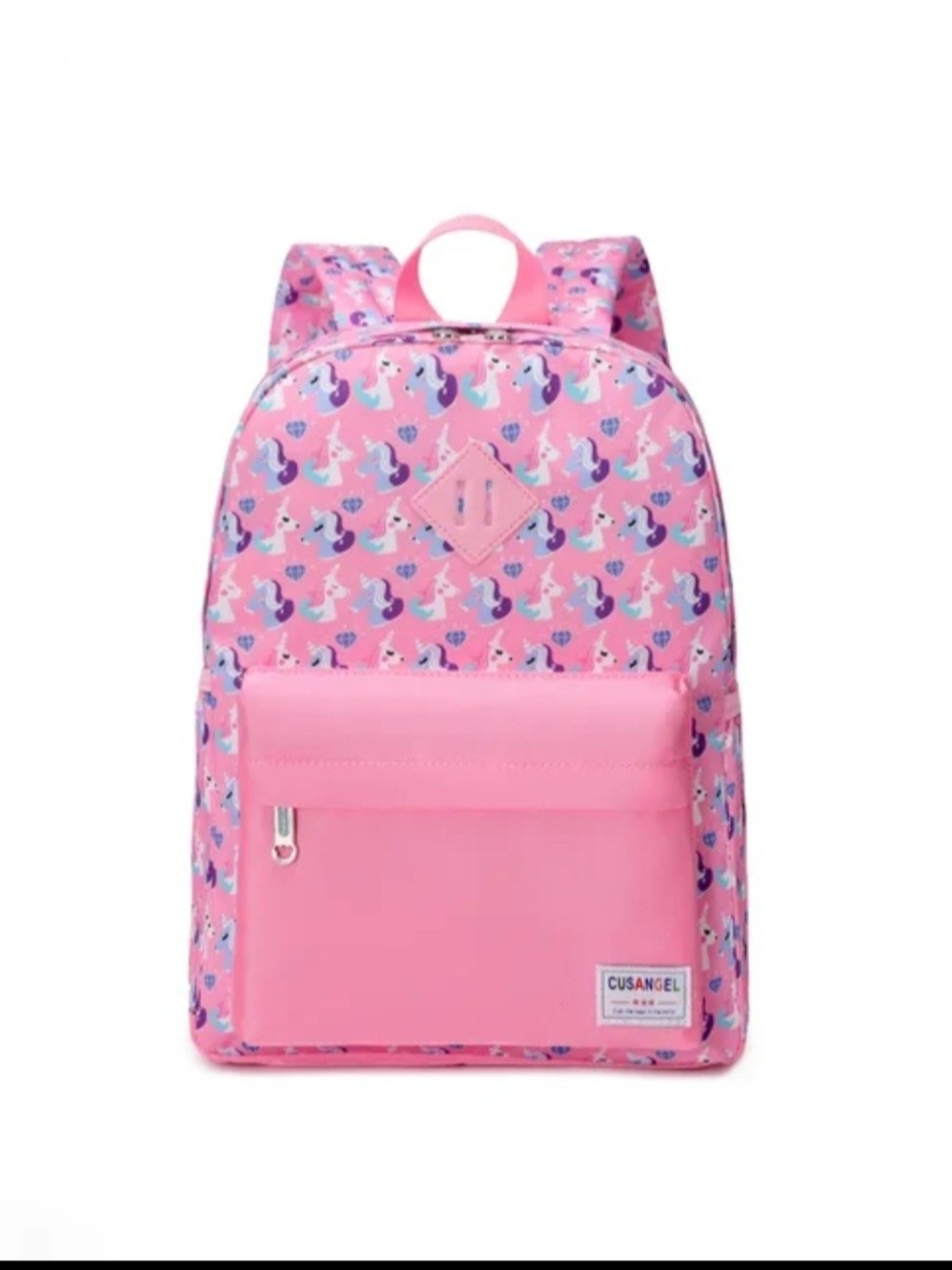 Pink Unicorn Print Backpack for Women